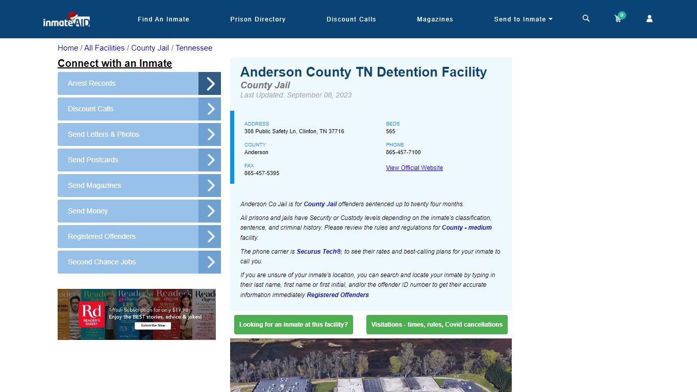 Anderson County TN Detention Facility - Inmate Locator - Clinton, TN